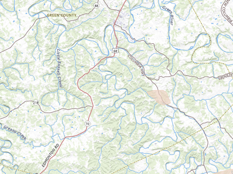 Radar-estimated hail-size map of the storm over Greensburg, KY on Aug 11, 2026