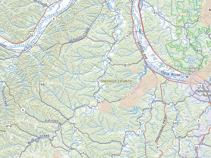 Radar-estimated hail-size map of the storm over Greenup, KY on Aug 7, 2026