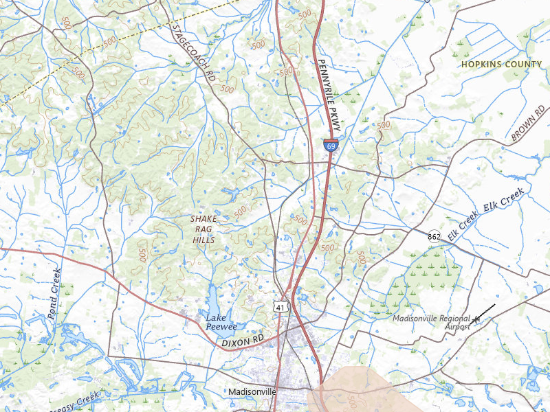 Radar-estimated hail-size map of the storm over Hanson, KY on Jul 21, 2026