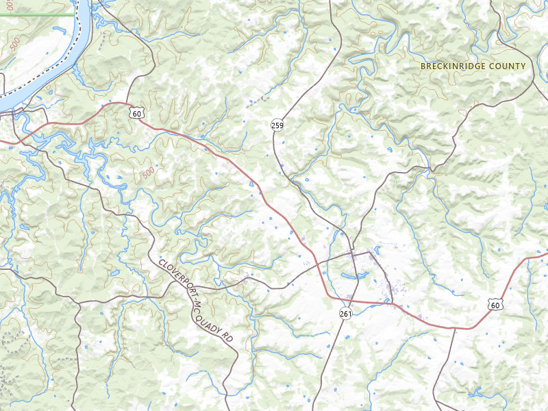 Radar-estimated hail-size map of the storm over Hardinsburg, KY on Jul 21, 2026