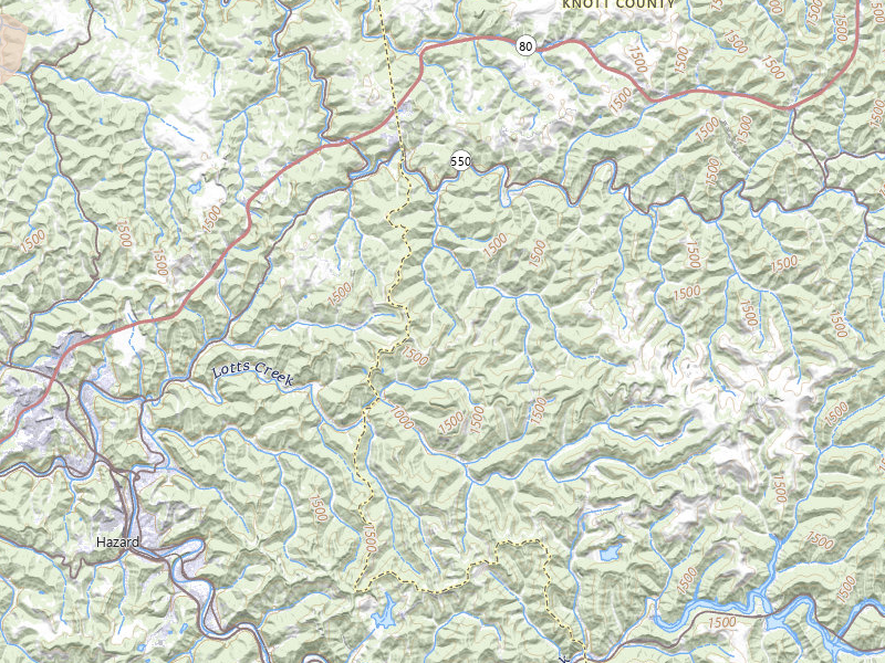 Radar-estimated hail-size map of the storm over Hazard, KY on Jul 17, 2026