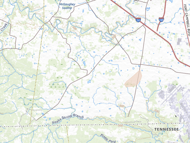 Radar-estimated hail-size map of the storm over Herndon, KY on Jul 5, 2026