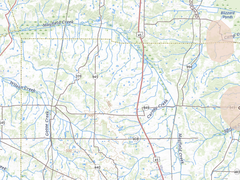 Radar-estimated hail-size map of the storm over Hickory, KY on Jul 8, 2026
