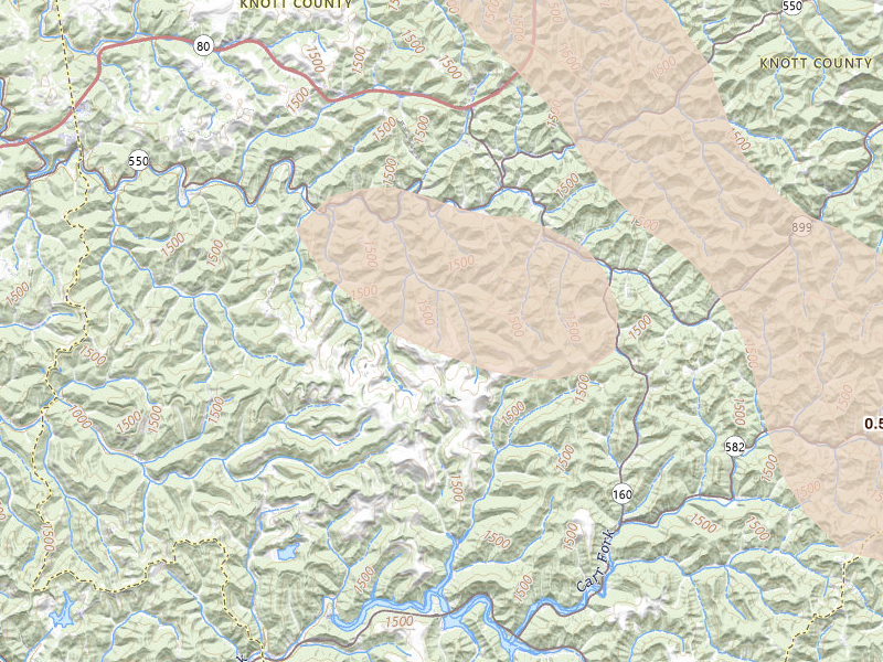 Radar-estimated hail-size map of the storm over Hindman, KY on Aug 22, 2026