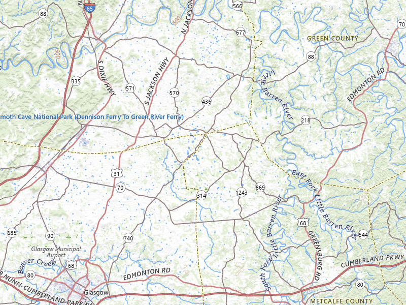 Radar-estimated hail-size map of the storm over Horse Cave, KY on Jul 9, 2026