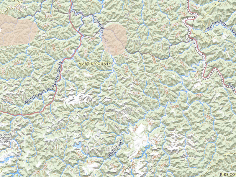 Radar-estimated hail-size map of the storm over Inez, KY on Aug 9, 2026