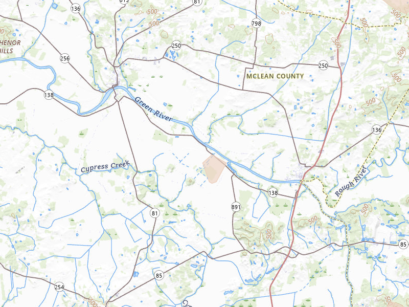 Radar-estimated hail-size map of the storm over Island, KY on May 19, 2026