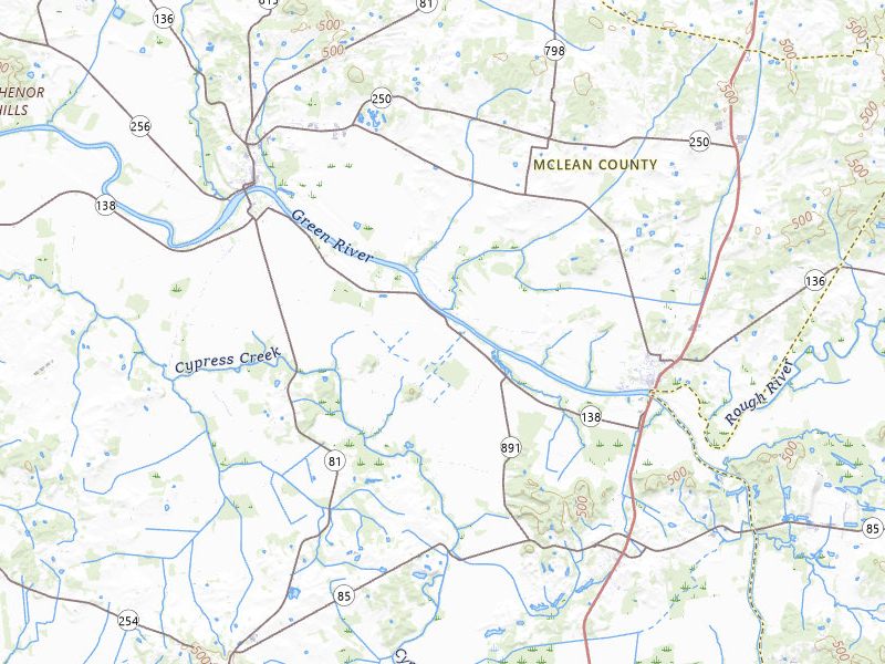 Radar-estimated hail-size map of the storm over Island, KY on Jun 27, 2026