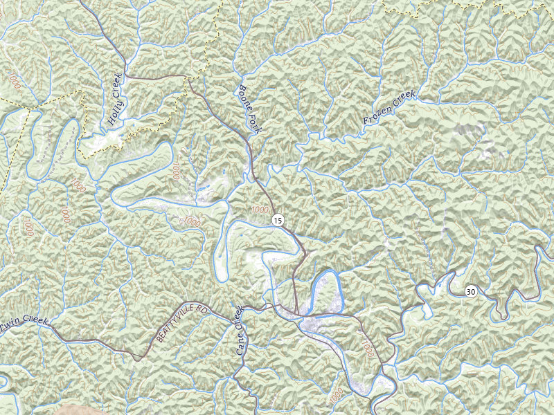 Radar-estimated hail-size map of the storm over Jackson, KY on Jul 28, 2026