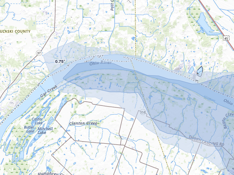 NEXRAD radar-signature map of the hail storm over Kevil, KY on May 31, 2026