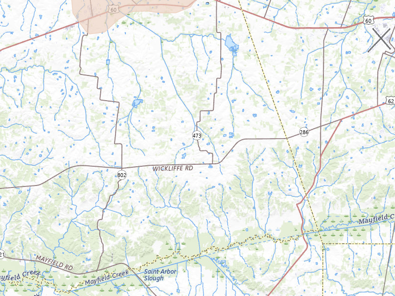 Radar-estimated hail-size map of the storm over La Center, KY on Jul 4, 2026