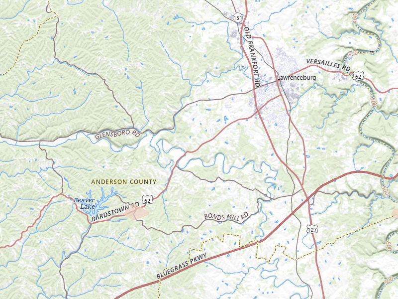 Radar-estimated hail-size map of the storm over Lawrenceburg, KY on Feb 19, 2026