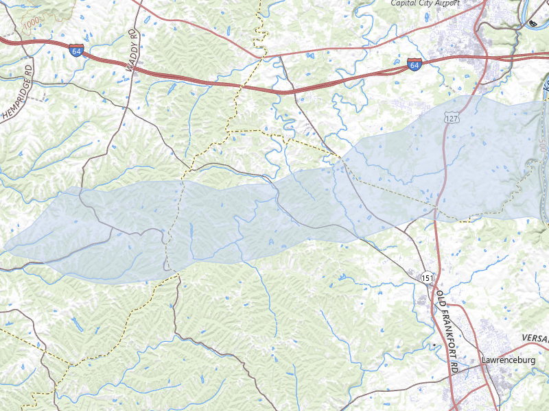 NEXRAD radar-signature map of the hail storm over Lawrenceburg, KY on Mar 4, 2026