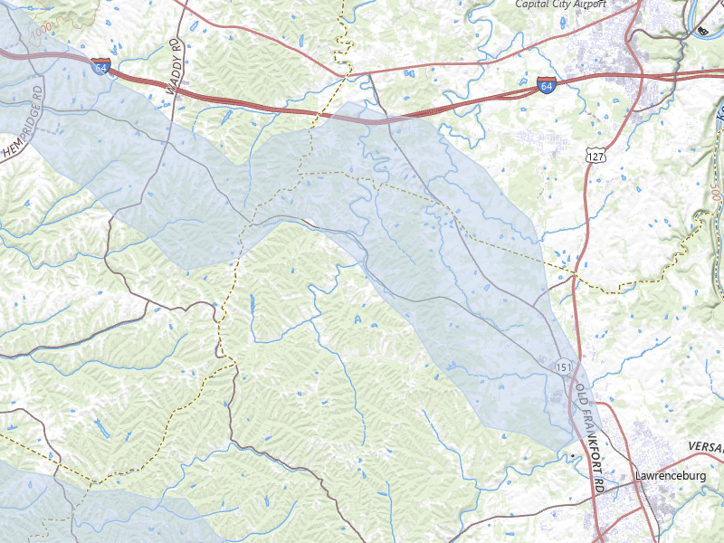 NEXRAD radar-signature map of the hail over Lawrenceburg, KY
