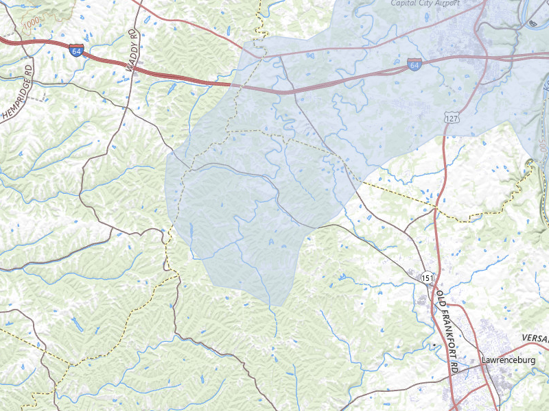 NEXRAD radar-signature map of the hail storm over Lawrenceburg, KY on Jul 27, 2026