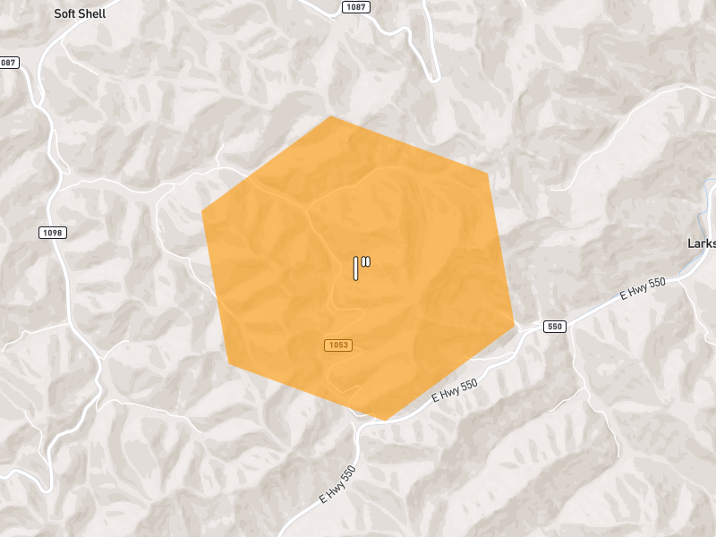 Hail map of Leburn, KY on Jul 28, 2026, hail up to 1"