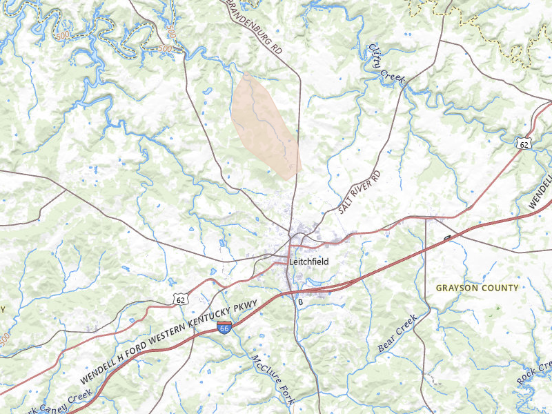 Radar-estimated hail-size map of the storm over Leitchfield, KY