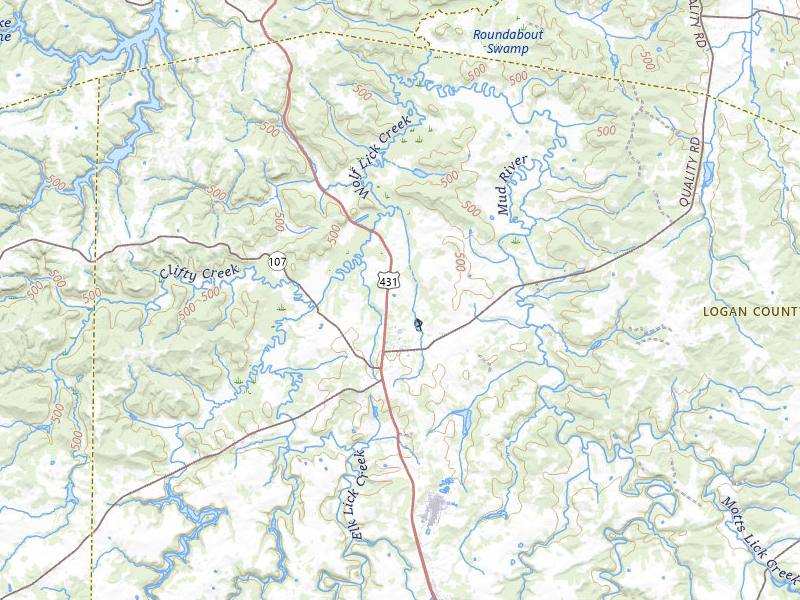 Radar-estimated hail-size map of the storm over Lewisburg, KY on Jul 10, 2026