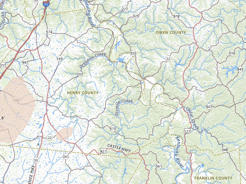 Radar-estimated hail-size map of the storm over Lockport, KY on May 16, 2026