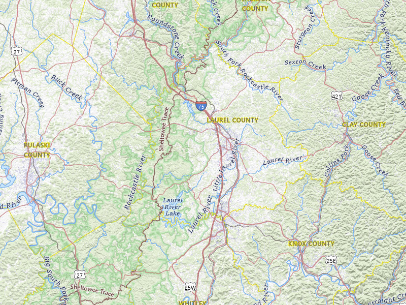 Radar-estimated hail-size map of the storm over London, KY on Jul 28, 2026