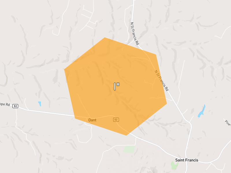 Hail map of Loretto, KY on Jul 21, 2026, hail up to 1"