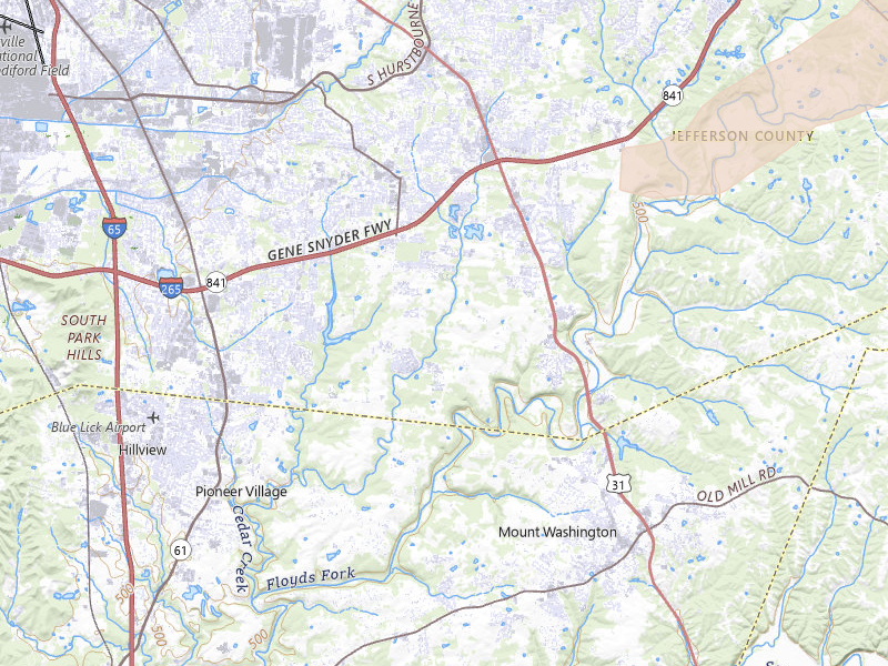 Radar-estimated hail-size map of the storm over Louisville, KY on Apr 1, 2026