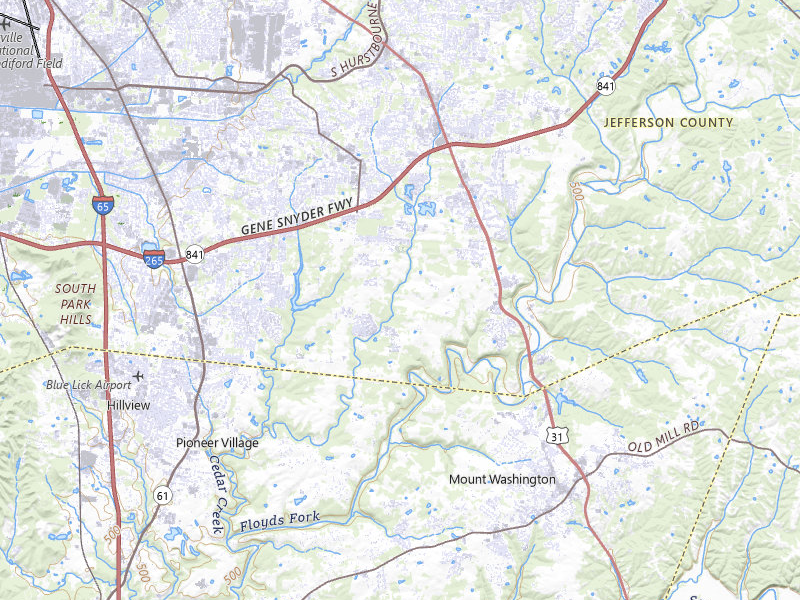 Radar-estimated hail-size map of the storm over Louisville, KY on May 19, 2026