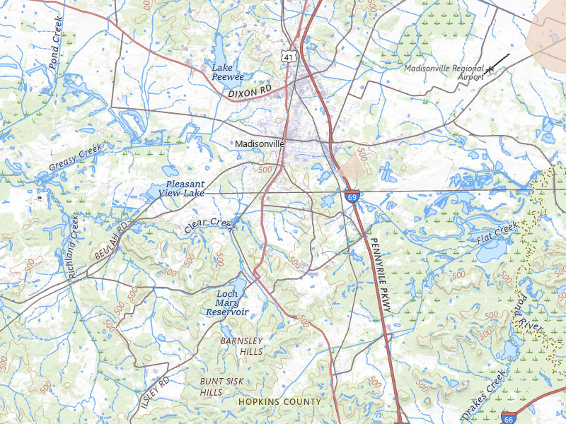 Radar-estimated hail-size map of the storm over Madisonville, KY on Apr 27, 2026