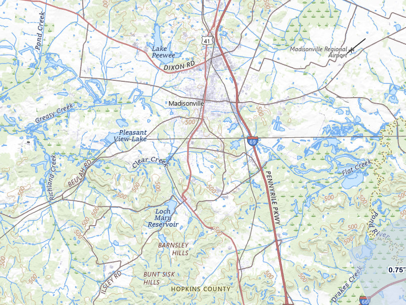 NEXRAD radar-signature map of the hail storm over Madisonville, KY on Jul 3, 2026