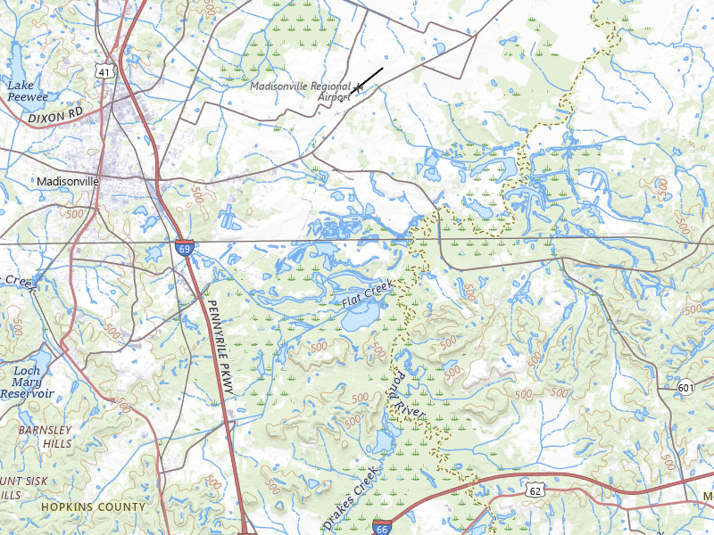 NEXRAD radar-signature map of the hail storm over Madisonville, KY on Aug 8, 2026