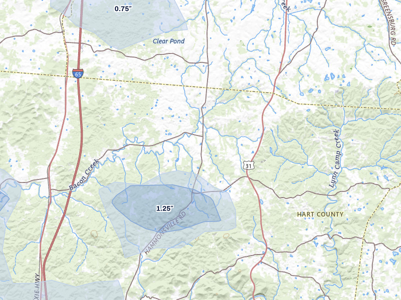NEXRAD radar-signature map of the hail storm over Magnolia, KY on Apr 27, 2026