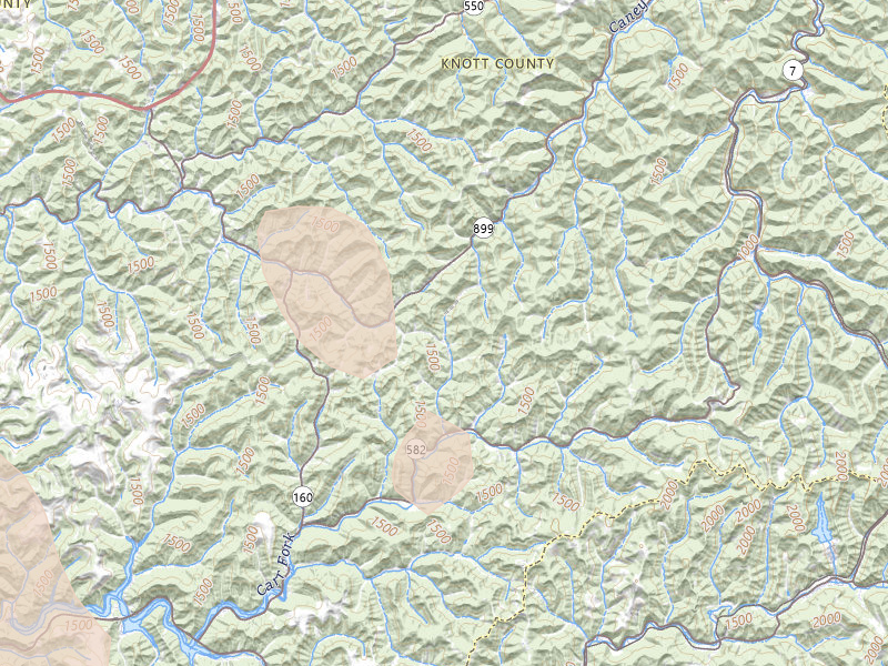 Radar-estimated hail-size map of the storm over Mallie, KY on Jul 28, 2026