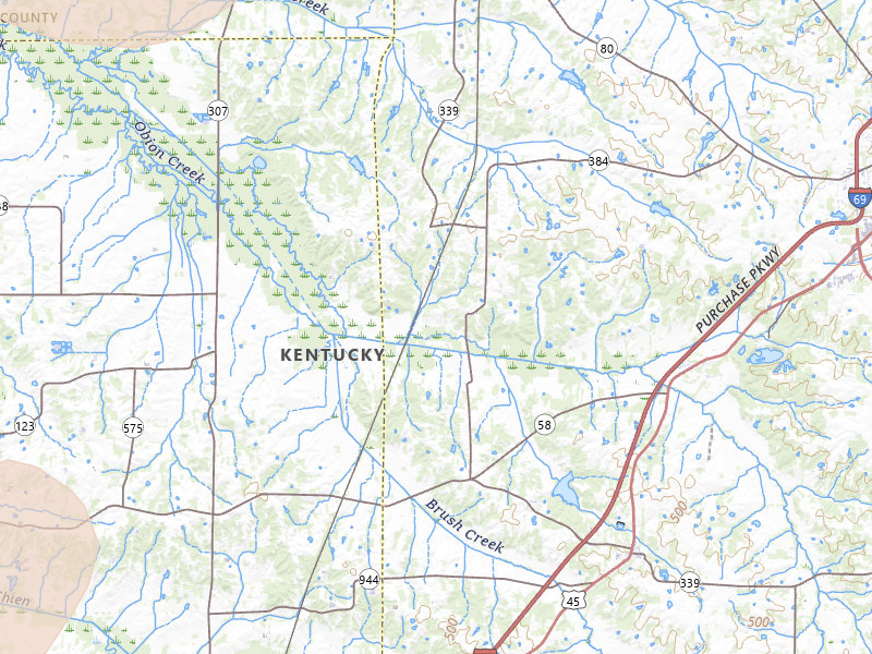 Radar-estimated hail-size map of the storm over Mayfield, KY on Jun 1, 2026