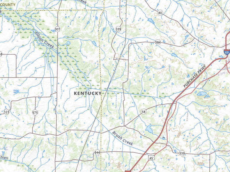 NEXRAD radar-signature map of the hail storm over Mayfield, KY on Jul 8, 2026