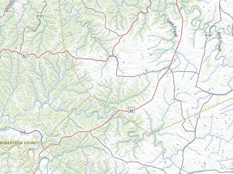 Radar-estimated hail-size map of the storm over Mayslick, KY on May 16, 2026