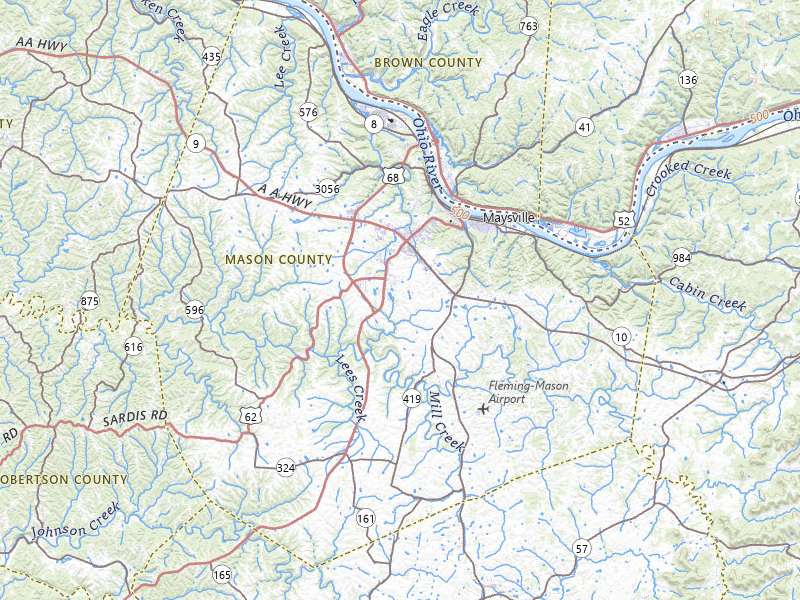 Radar-estimated hail-size map of the storm over Maysville, KY on May 16, 2026