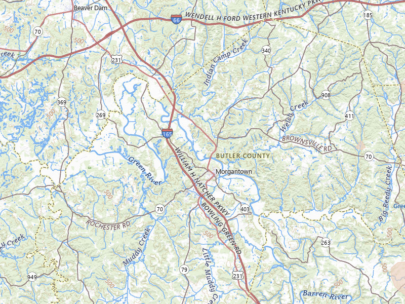 Radar-estimated hail-size map of the storm over Morgantown, KY on Jul 11, 2026