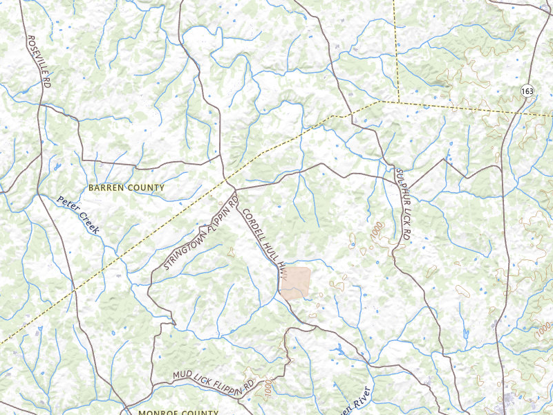 Radar-estimated hail-size map of the storm over Mount Hermon, KY on Aug 8, 2026