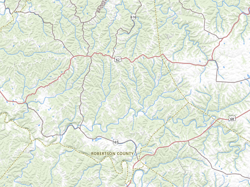 Radar-estimated hail-size map of the storm over Mount Olivet, KY on May 16, 2026