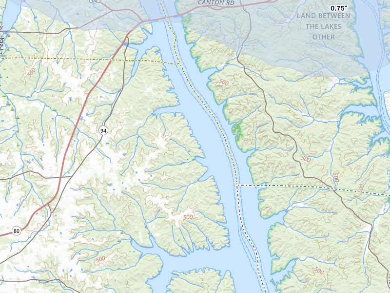 NEXRAD radar-signature map of the hail storm over Murray, KY on Jul 9, 2026