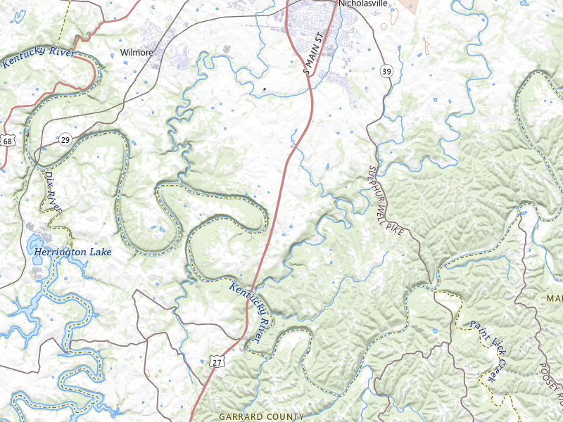Radar-estimated hail-size map of the storm over Nicholasville, KY on Jul 17, 2026