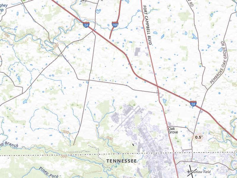Radar-estimated hail-size map of the storm over Oak Grove, KY on Jul 19, 2026