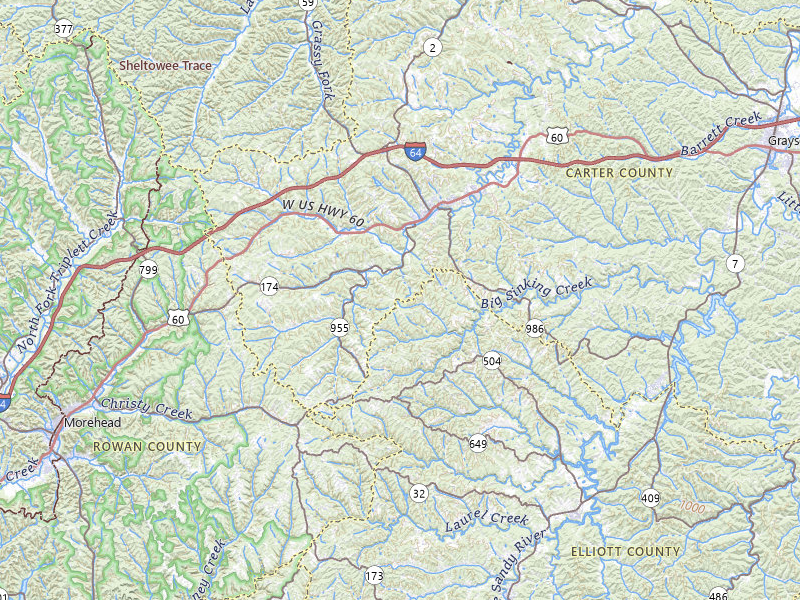 Radar-estimated hail-size map of the storm over Olive Hill, KY on Jul 21, 2026