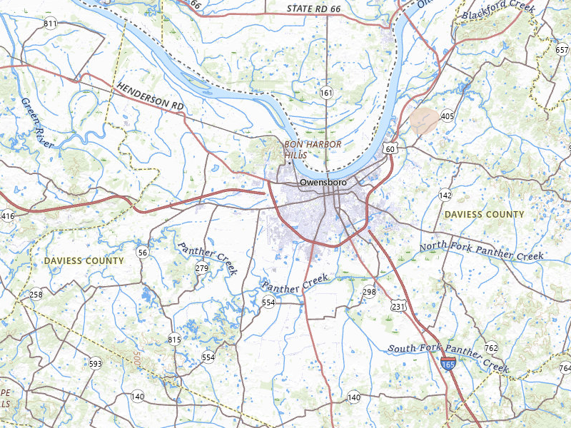 Radar-estimated hail-size map of the storm over Owensboro, KY on Jul 3, 2026