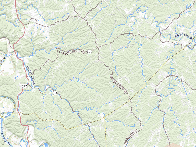 Radar-estimated hail-size map of the storm over Owenton, KY on May 16, 2026