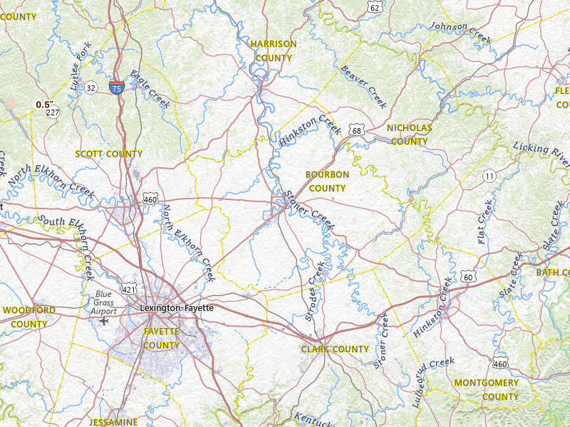 Radar-estimated hail-size map of the storm over Paris, KY on Mar 4, 2026
