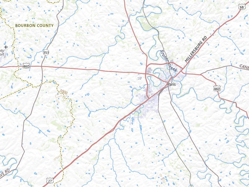 Radar-estimated hail-size map of the storm over Paris, KY on Jun 17, 2026