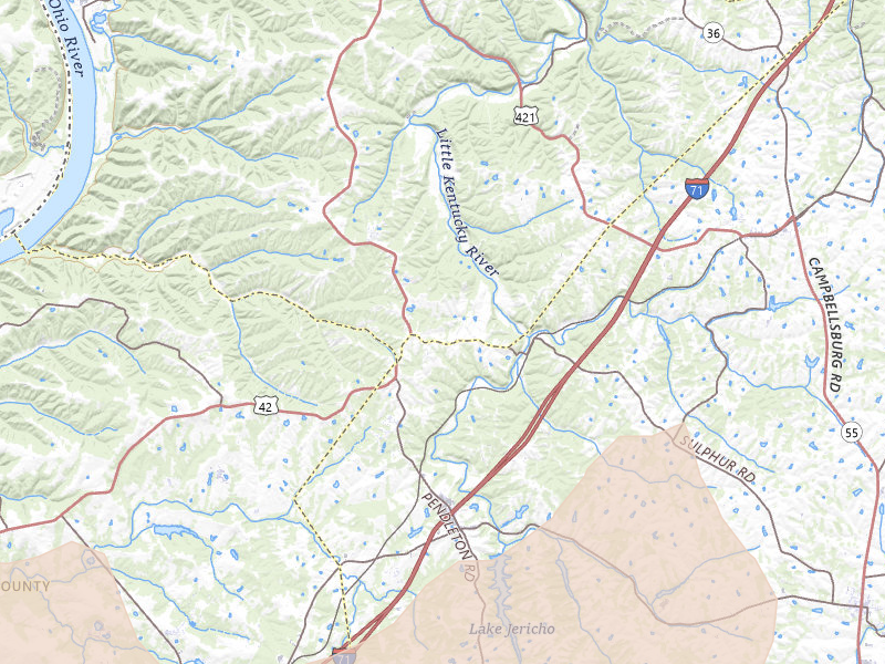 Radar-estimated hail-size map of the storm over Pendleton, KY on May 16, 2026
