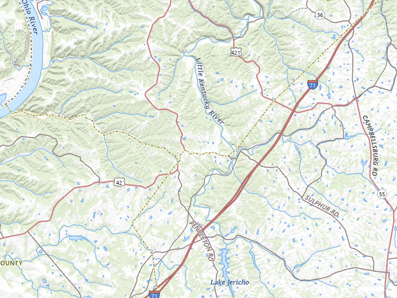 Radar-estimated hail-size map of the storm over Pendleton, KY on Jul 27, 2026