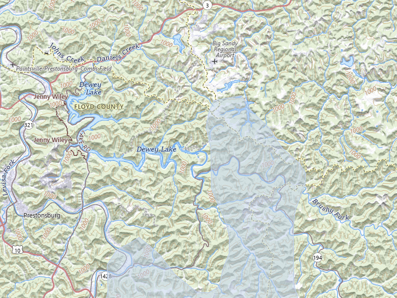 NEXRAD radar-signature map of the hail storm over Prestonsburg, KY on Jul 28, 2026